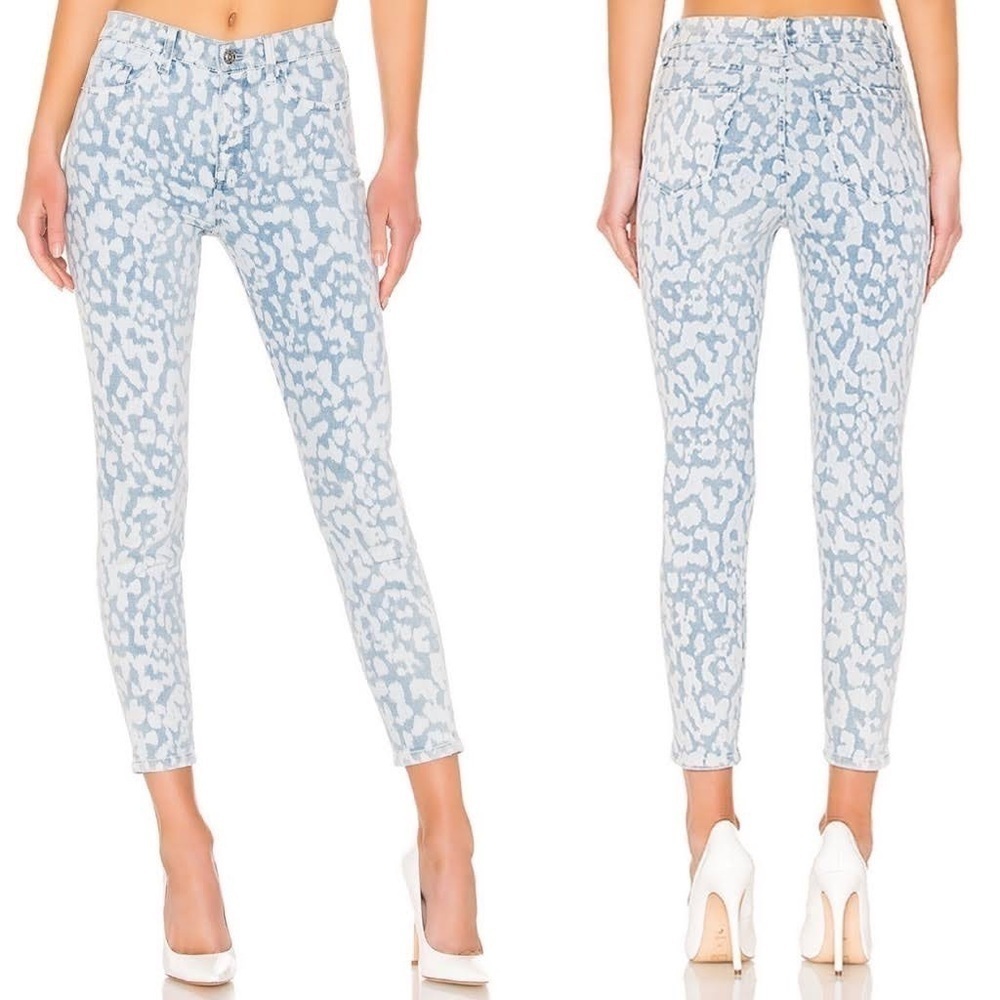 Current Elliott High Waist Leopard Print Skinny Jeans 26